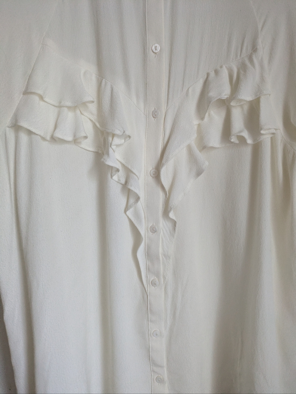 Anthropologie Lie Romantic Bohemian Ruffled Lace Blouse White Size 14 - Picture 2 of 16